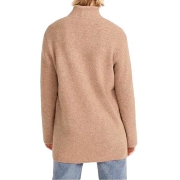 J Crew Wool Blend Cocoon Sweater Blazer Beige Cardigan Sz M Quiet Luxury Cozy - Picture 4 of 10